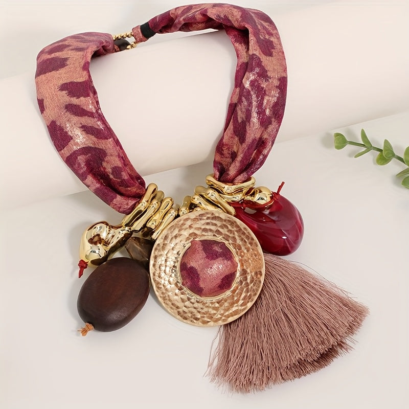 Colar Boho Leopardo Tassel & Sementes | By Mireva