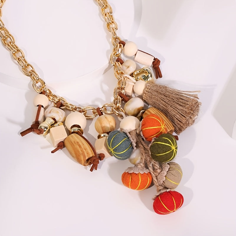 Colar Boho Abóboras Coloridas Tassel | By Mireva