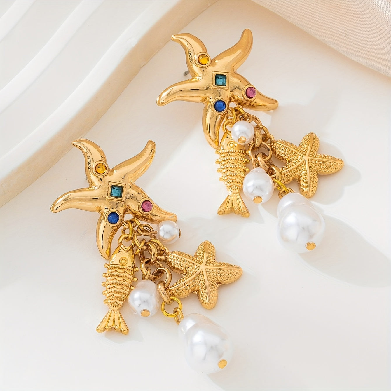 Brinco Praia Estrela-do-Mar & Peixe Multicolor | By Mireva