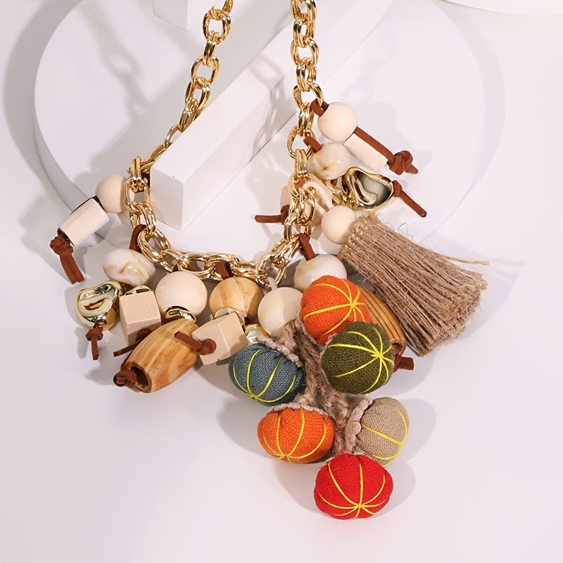 Colar Boho Abóboras Coloridas Tassel | By Mireva