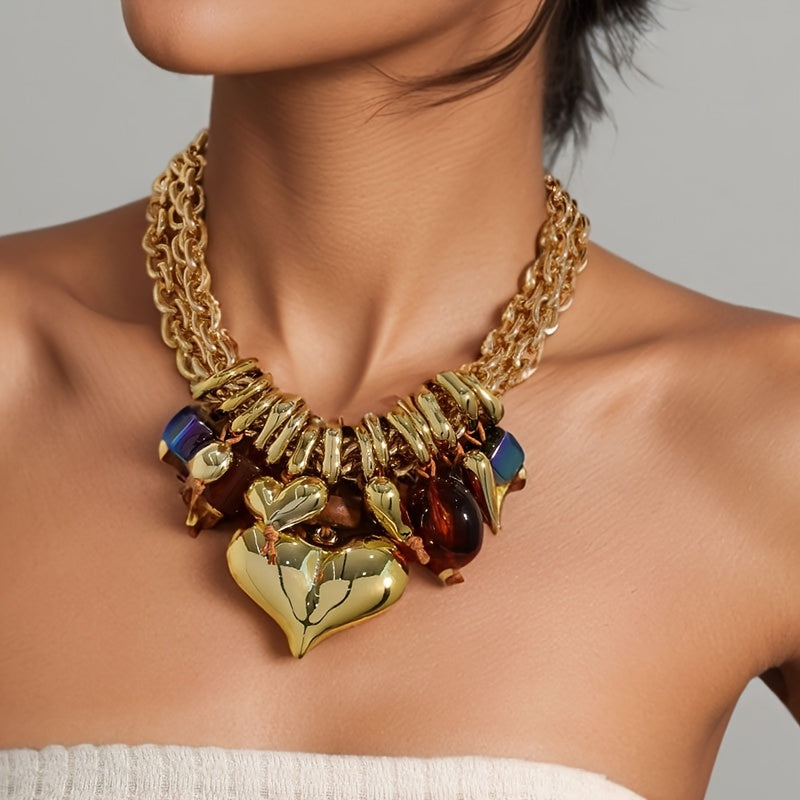 Colar Feminino Boho com Pingente de Coração