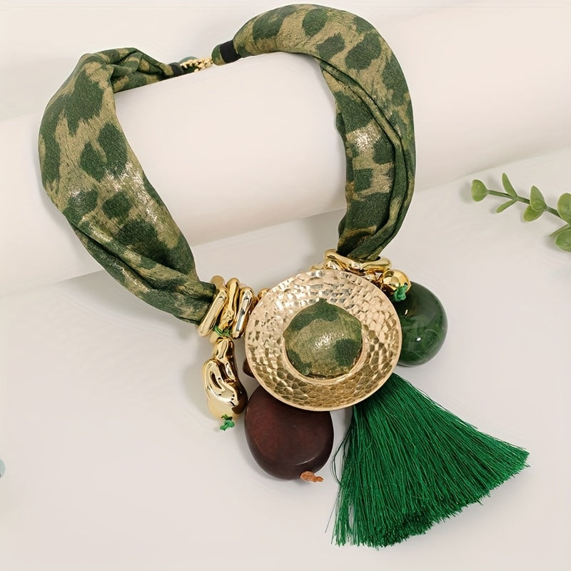 Colar Boho Leopardo Tassel & Sementes | By Mireva