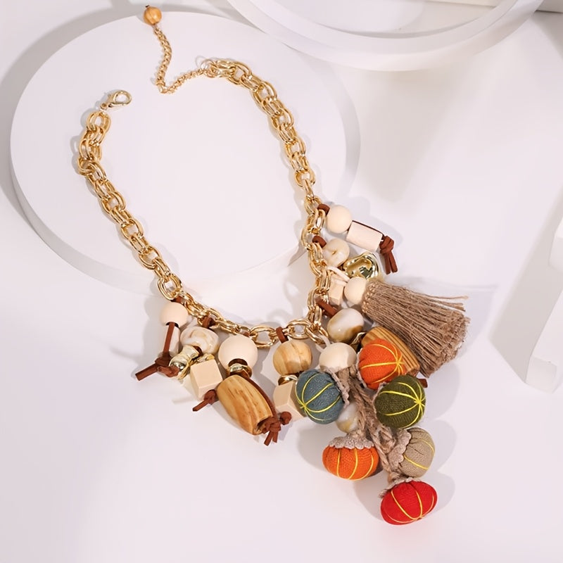Colar Boho Abóboras Coloridas Tassel | By Mireva