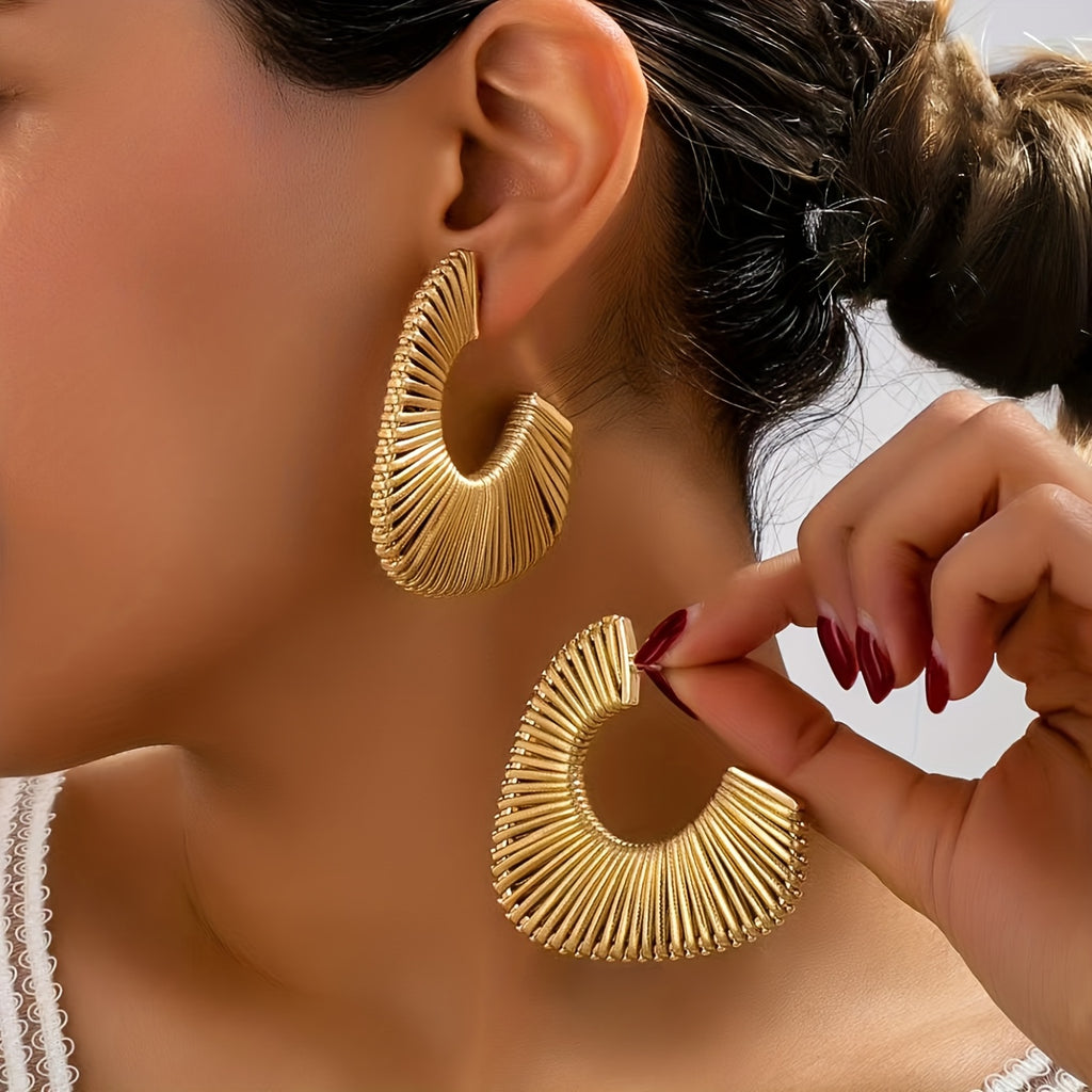 Brincos Boho Argola Espiral Dourada Trançada | By Mireva