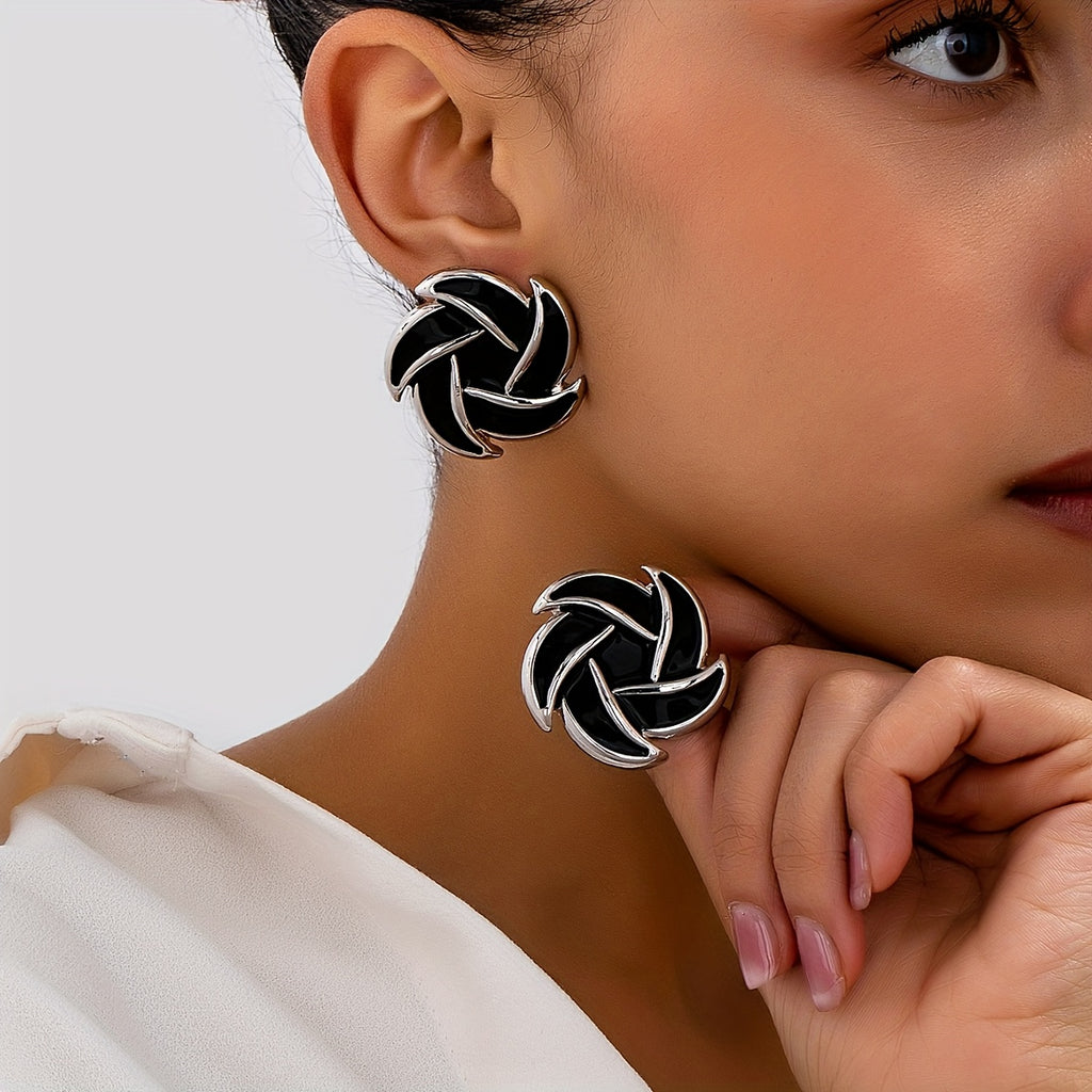 Par de Brincos Sexy Luxo Estrela Roxa Espiral Dourada | By Mireva