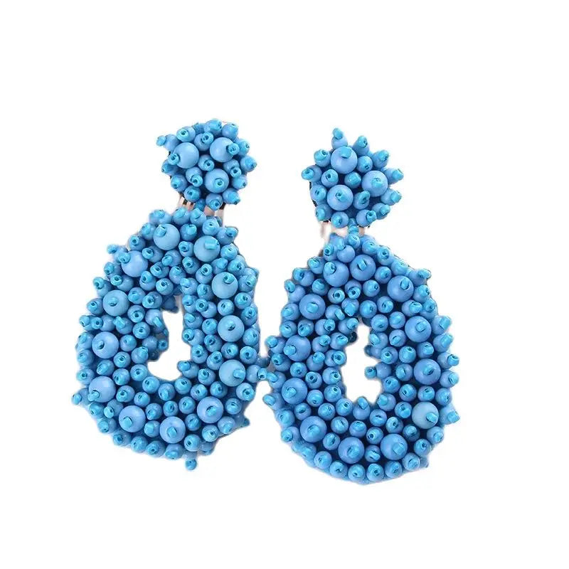 Brincos Boêmios com Miçangas em Formato de Gota