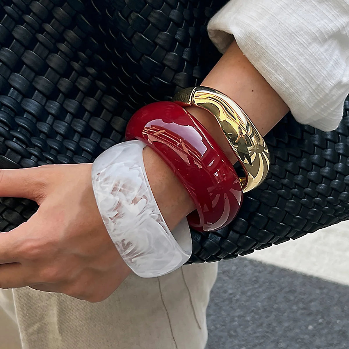 Pulseira Chunky Resina & Dourado | By Mireva