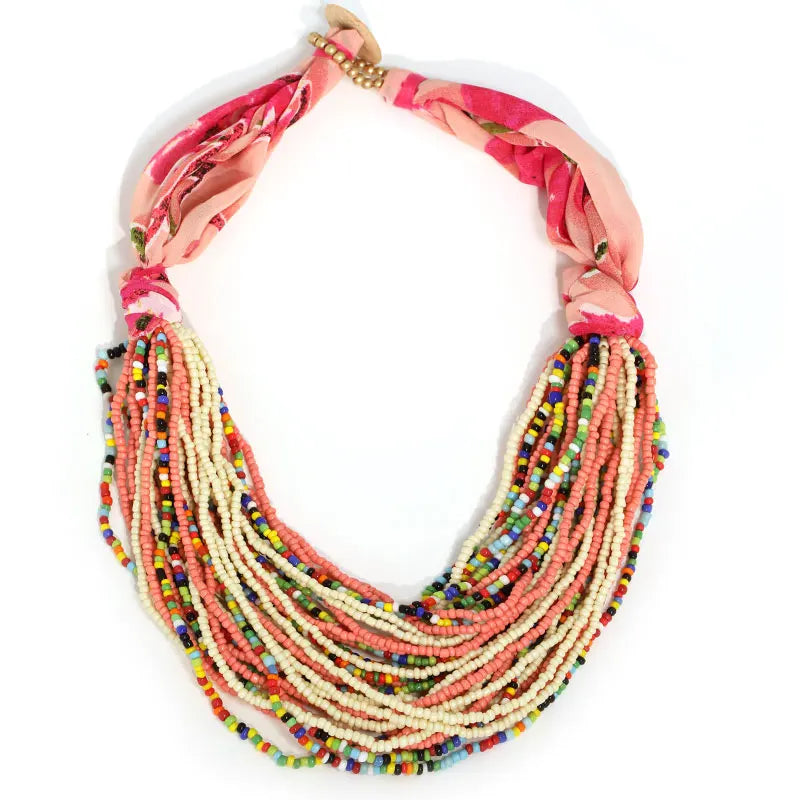 Colar Statement Boho Floral Colorido | By Mireva