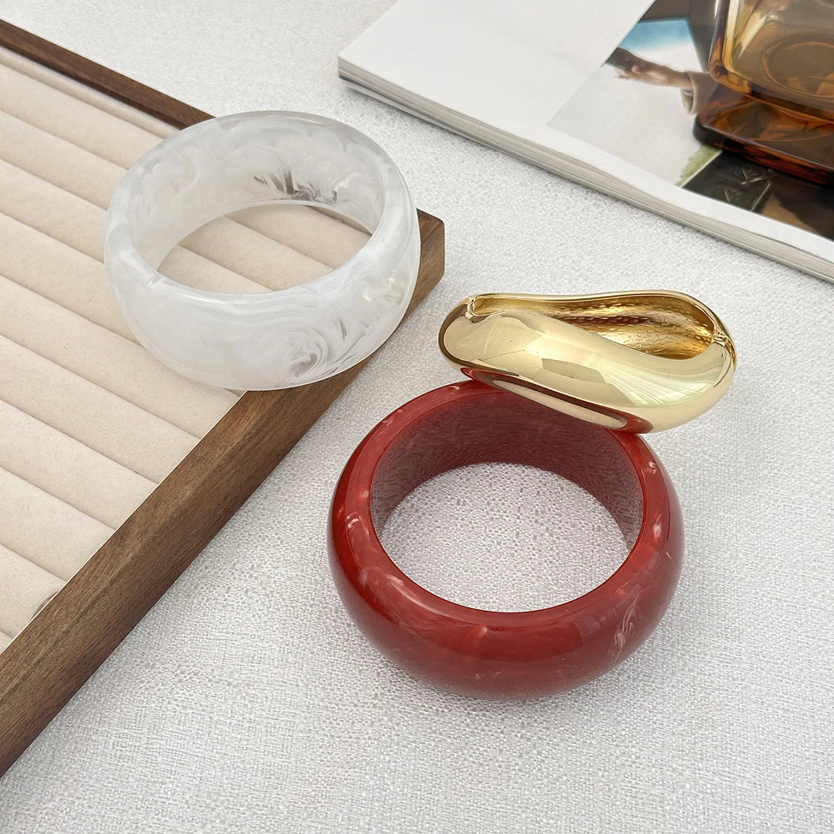 Pulseira Chunky Resina & Dourado | By Mireva