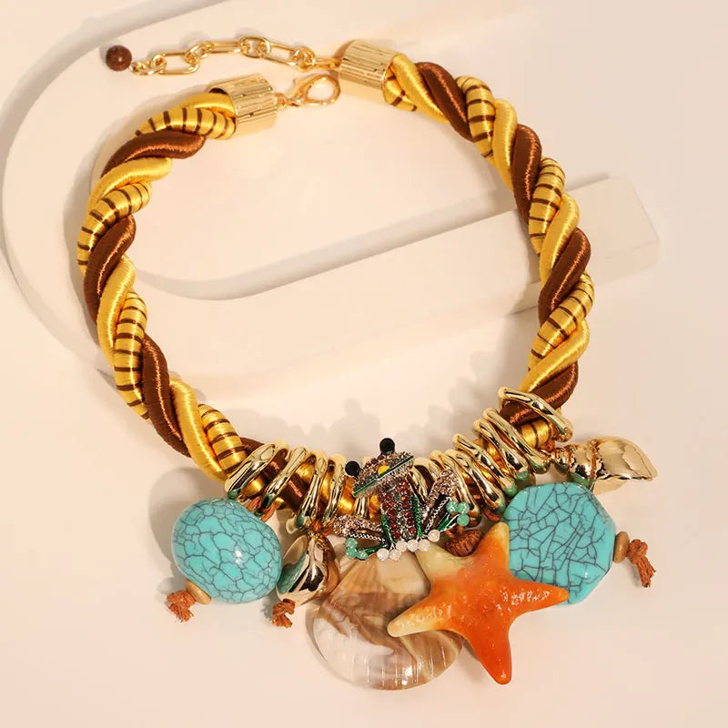 Colar Statement Estrela-do-Mar & Sapo Tropical | By Mireva