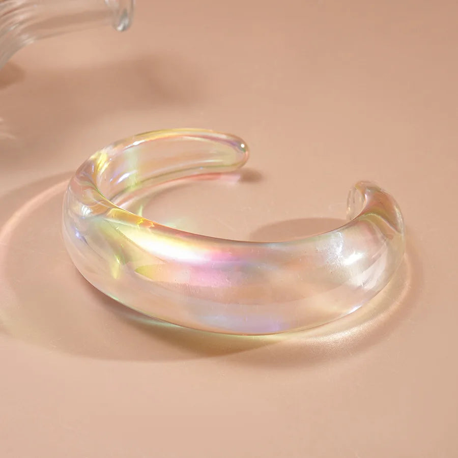 Pulseira Cuff Iridescente Transparente | By Mireva