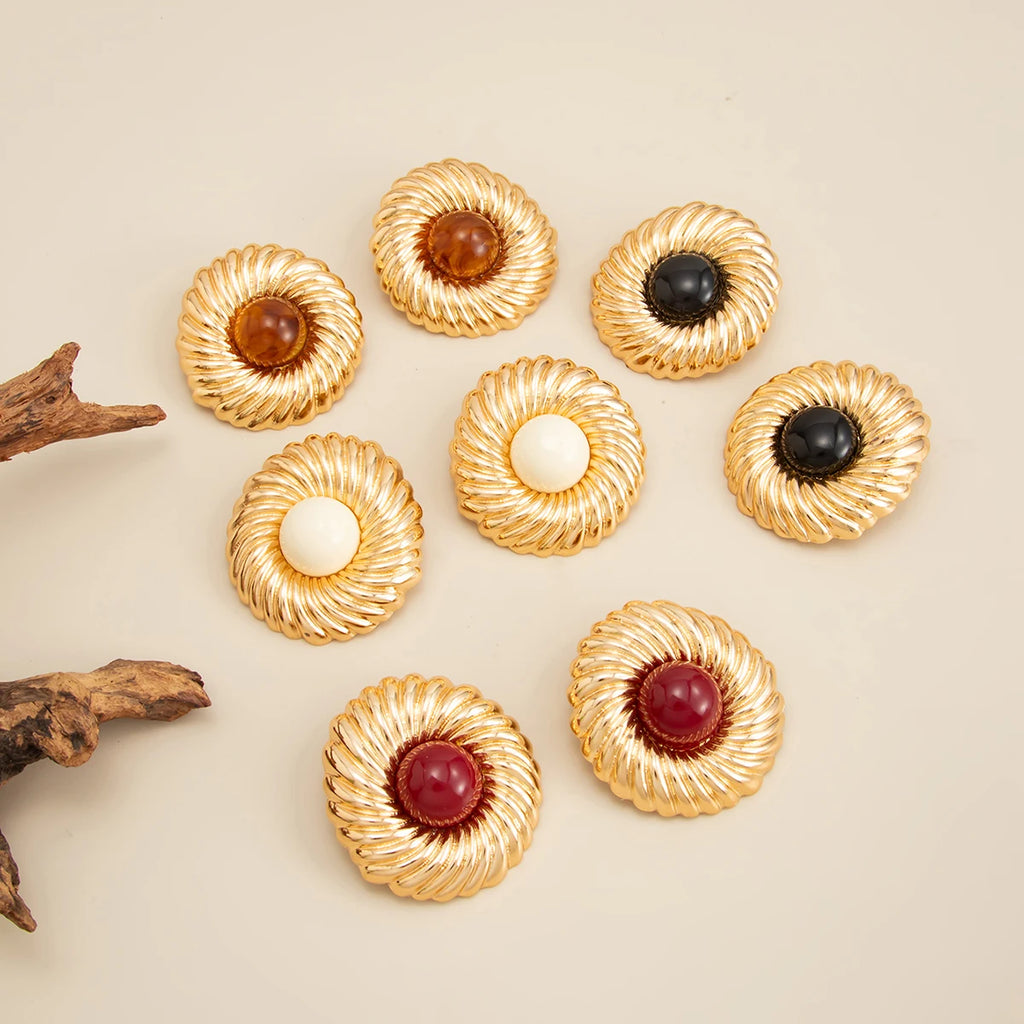 Brincos PuRui Preto & Vermelho Geométrico Vintage | By Mireva