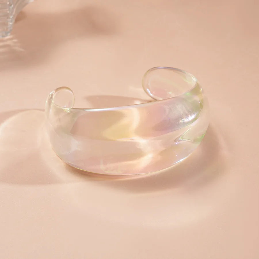 Pulseira Cuff Iridescente Transparente | By Mireva