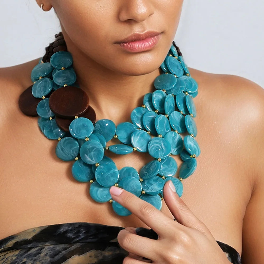 Colar Boho de Contas Feito à Mão