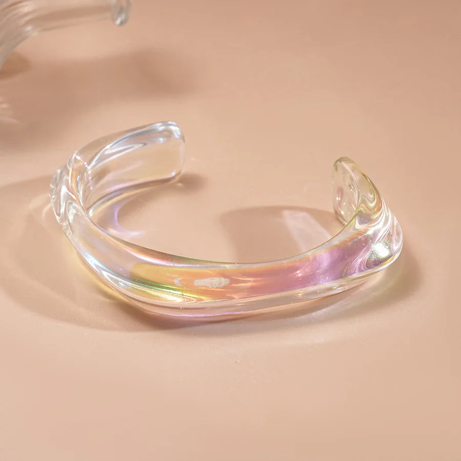 Pulseira Cuff Iridescente Transparente | By Mireva