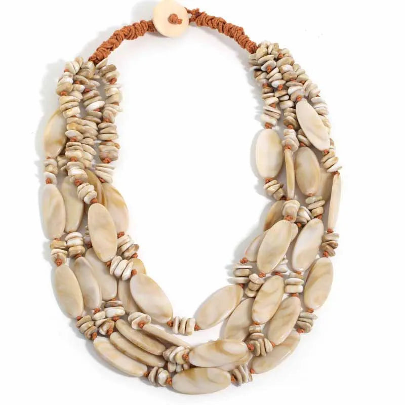 Colar Boho Multicamadas Verde Água | By Mireva