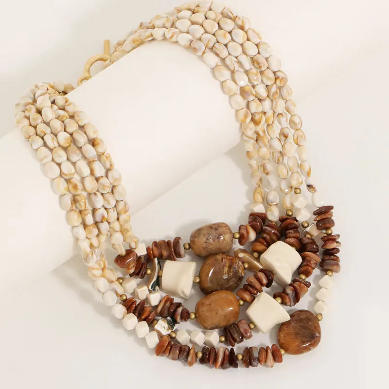 Colar Multi Camadas Pérola & Âmbar | By Mireva