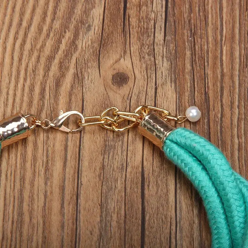 Colar Boho Verde & Conchas Estrelas-do-mar | By Mireva