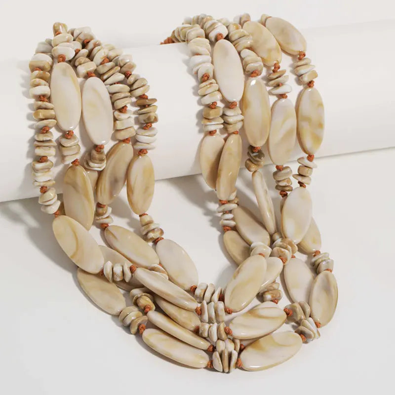 Colar Boho Multicamadas Verde Água | By Mireva