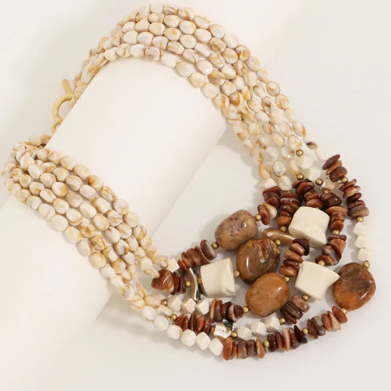 Colar Multi Camadas Pérola & Âmbar | By Mireva