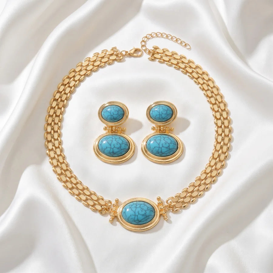 Conjunto de Joias Olho de Tigre Dourado