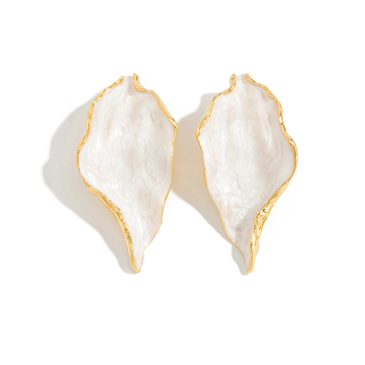 Par de Brincos Vintage Pétala Óleo Irregular Geométrica | By Mireva