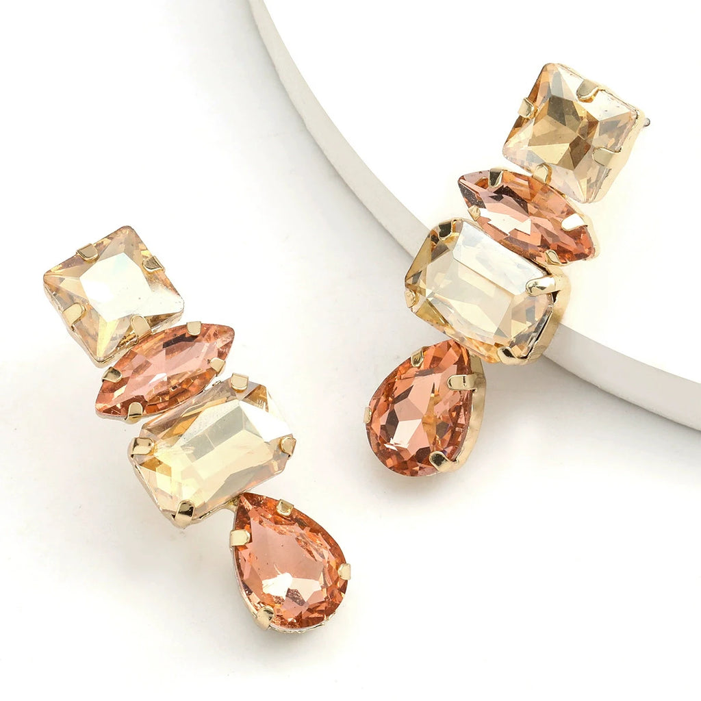 Brinco Maxi Cristal Champagne Rosé