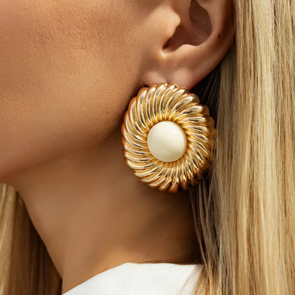 Brincos PuRui Preto & Vermelho Geométrico Vintage | By Mireva