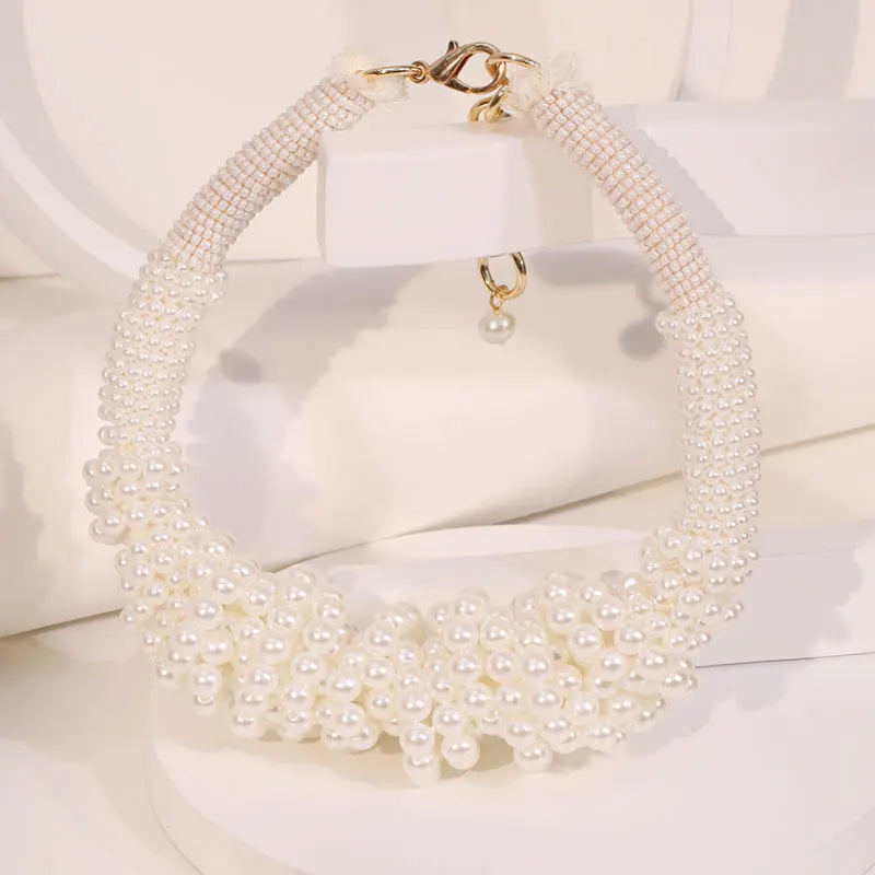 Colar Statement Maxi Pérolas Brancas | By Mireva