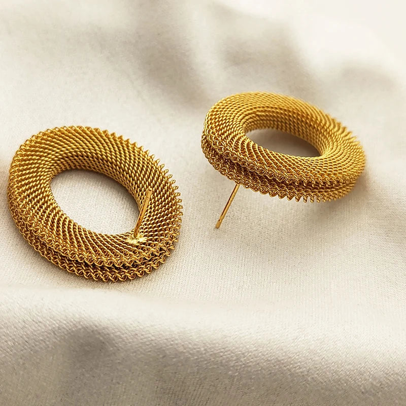Brinco Maxi Dourado de Trama