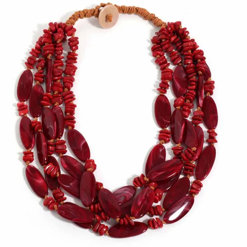 Colar Boho Multicamadas Verde Água | By Mireva