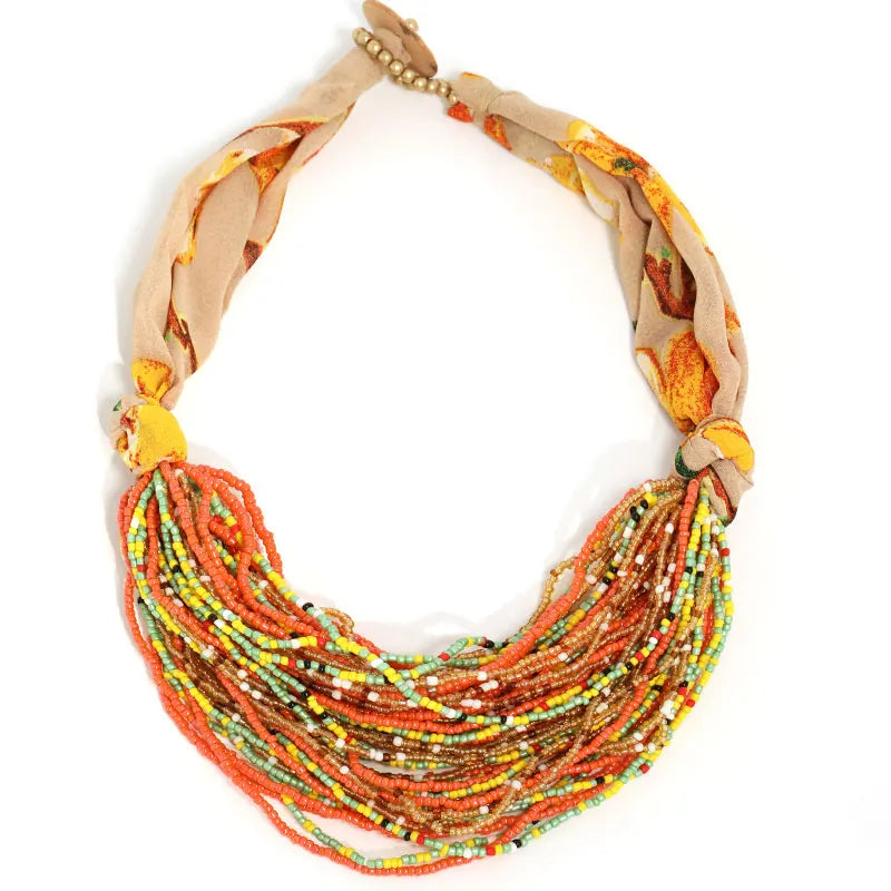 Colar Statement Boho Floral Colorido | By Mireva