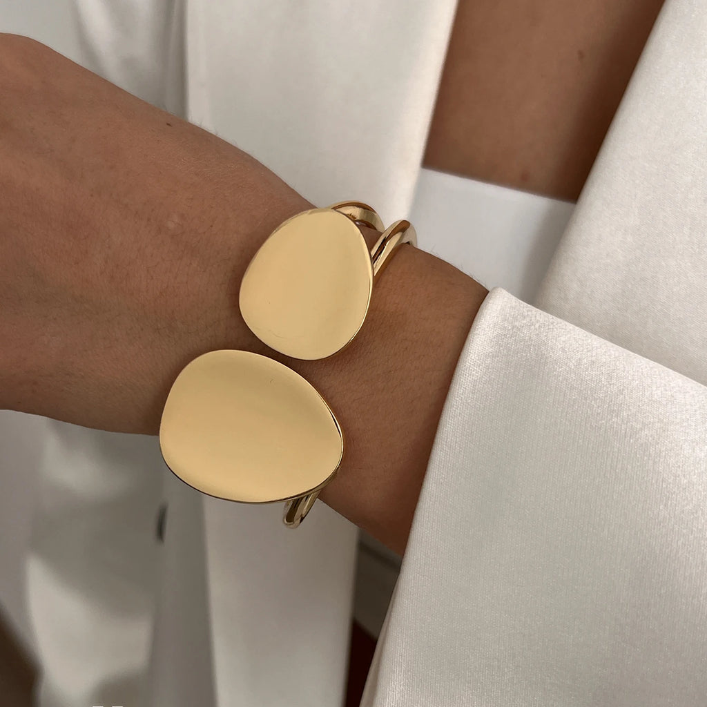 Pulseira Chunky Geométrica Dourada | By Mireva