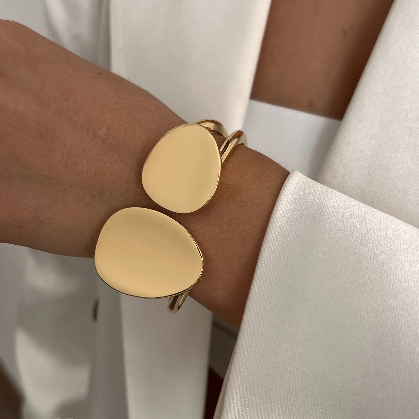 Pulseira Chunky Geométrica Dourada | By Mireva