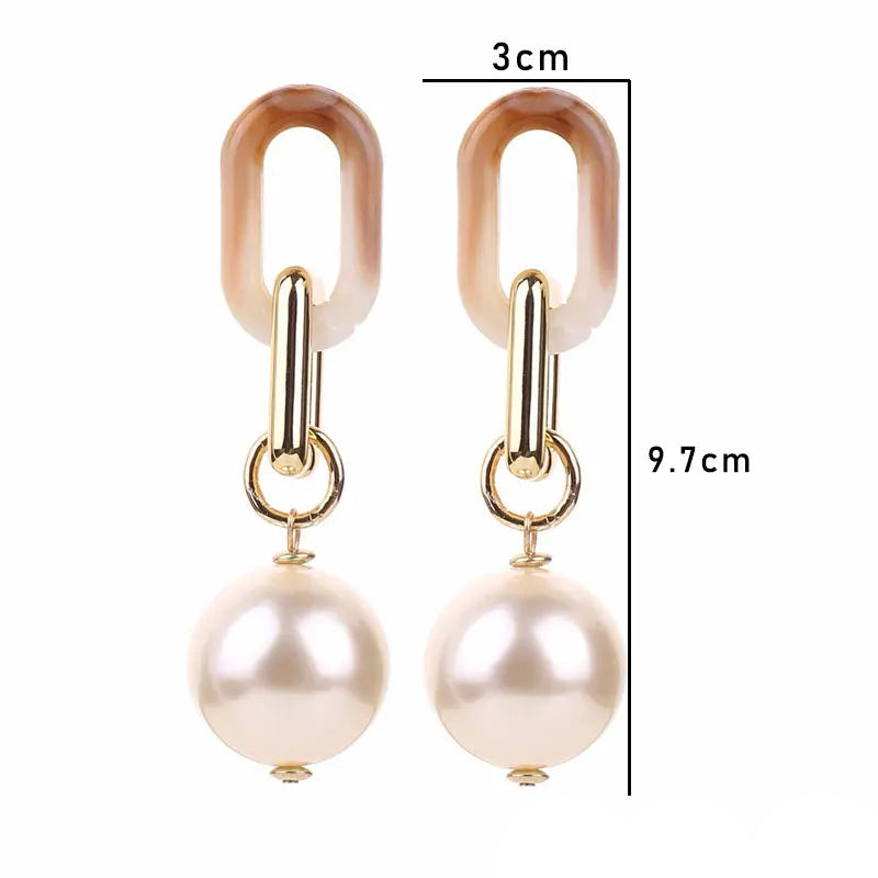 Brincos Longos de Pérolas Feitos à Mão