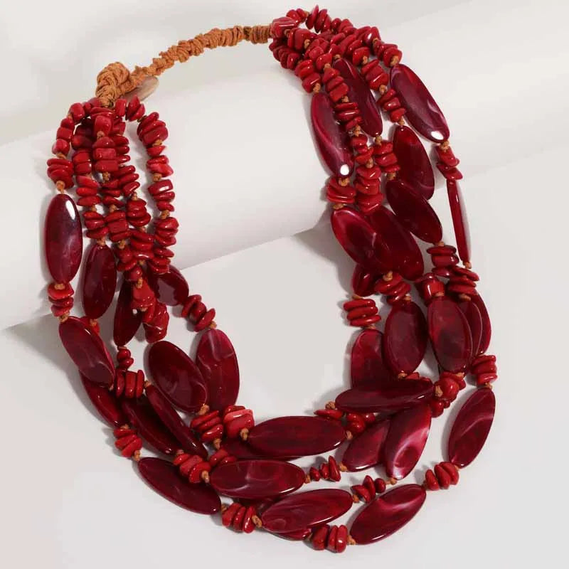 Colar Boho Multicamadas Verde Água | By Mireva