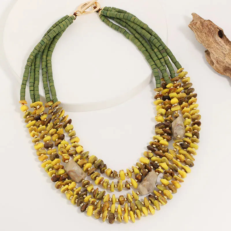 Colar Boho Cascata Amarelo Mostarda | By Mireva