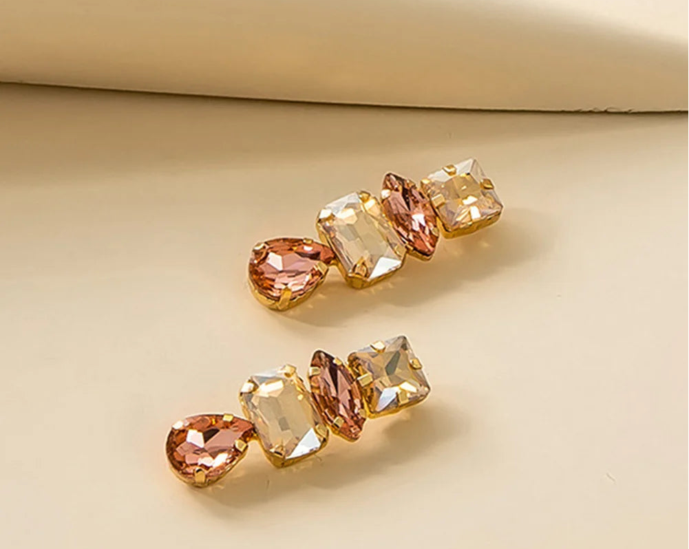 Brinco Maxi Cristal Champagne Rosé