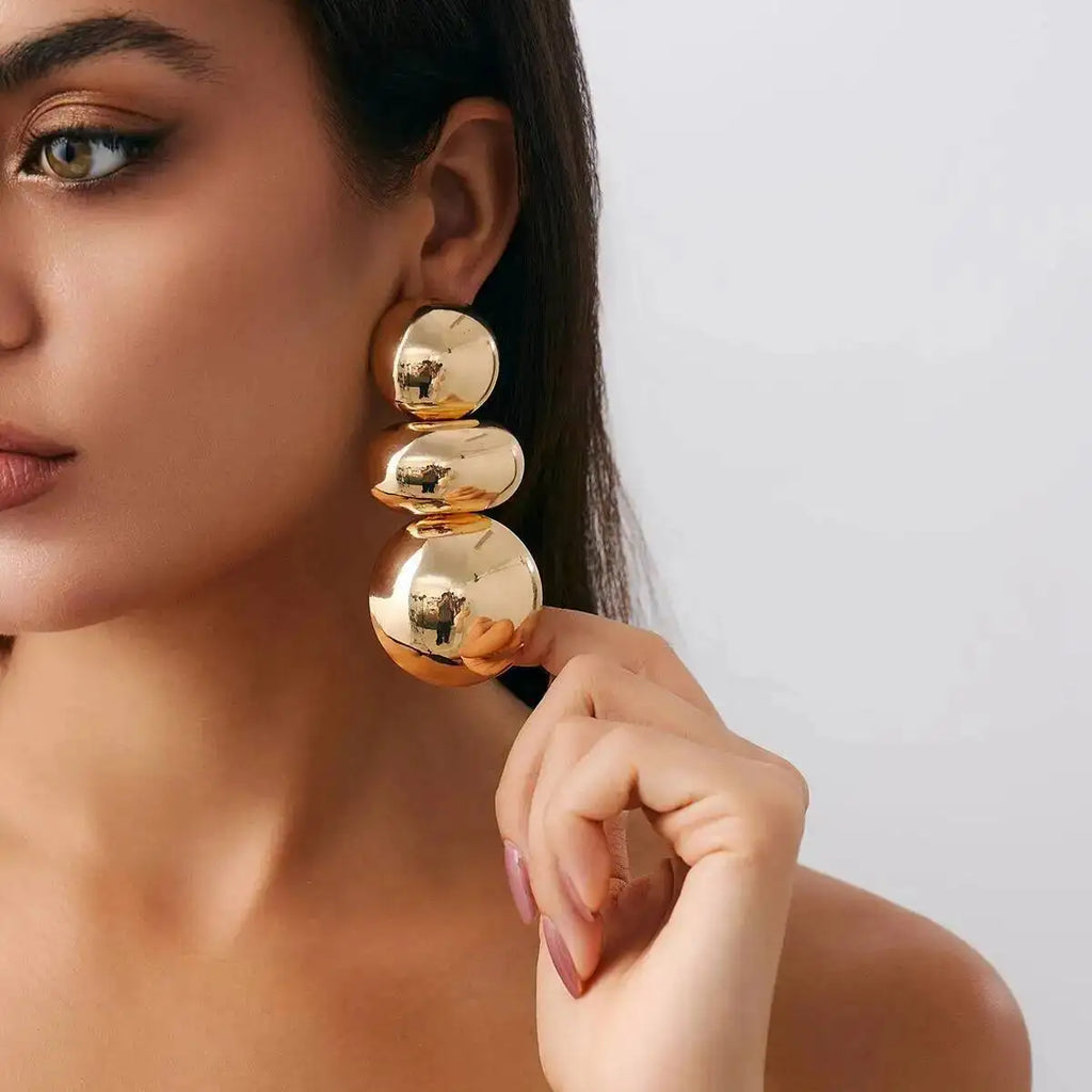 Brinco Esferas Douradas Maxi | By Mireva