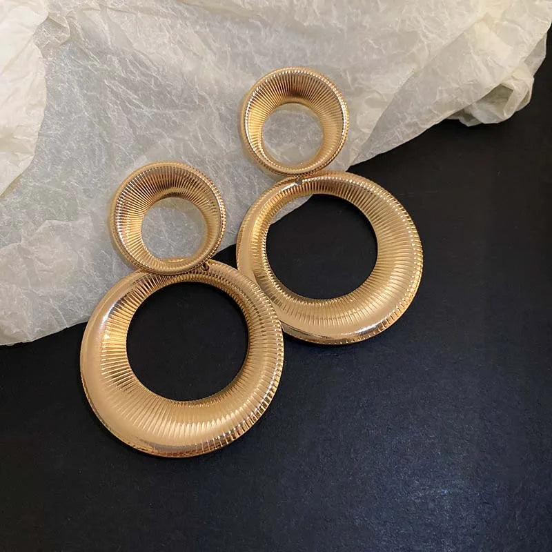 Brinco Argola Dupla Dourada Vintage | By Mireva