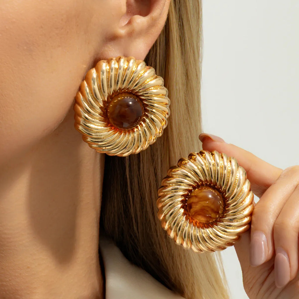 Brincos PuRui Preto & Vermelho Geométrico Vintage | By Mireva