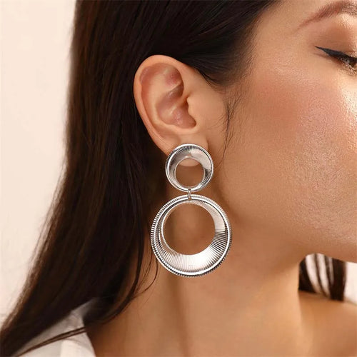 Brinco Argola Dupla Dourada Vintage | By Mireva