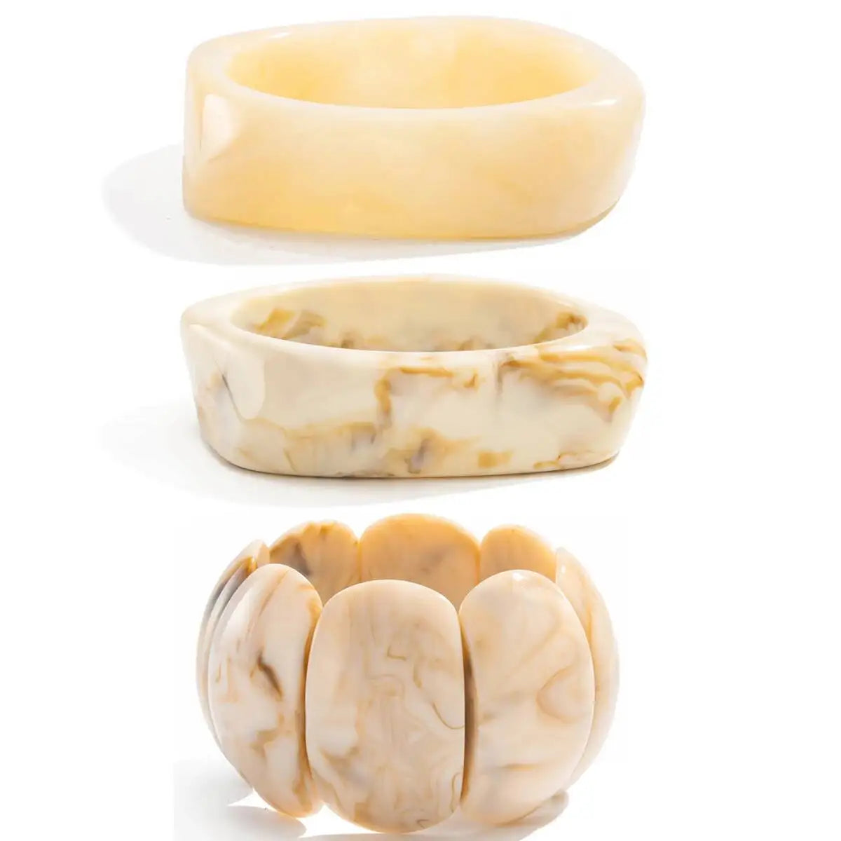 Pulseira Boho Marfim Marmorizada | By Mireva