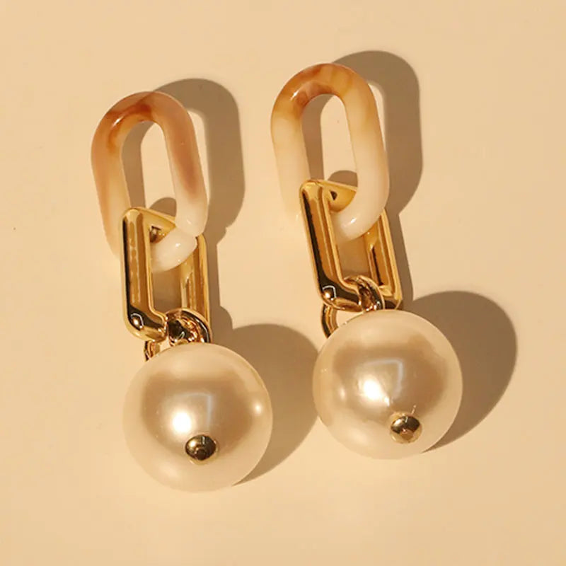 Brincos Longos de Pérolas Feitos à Mão