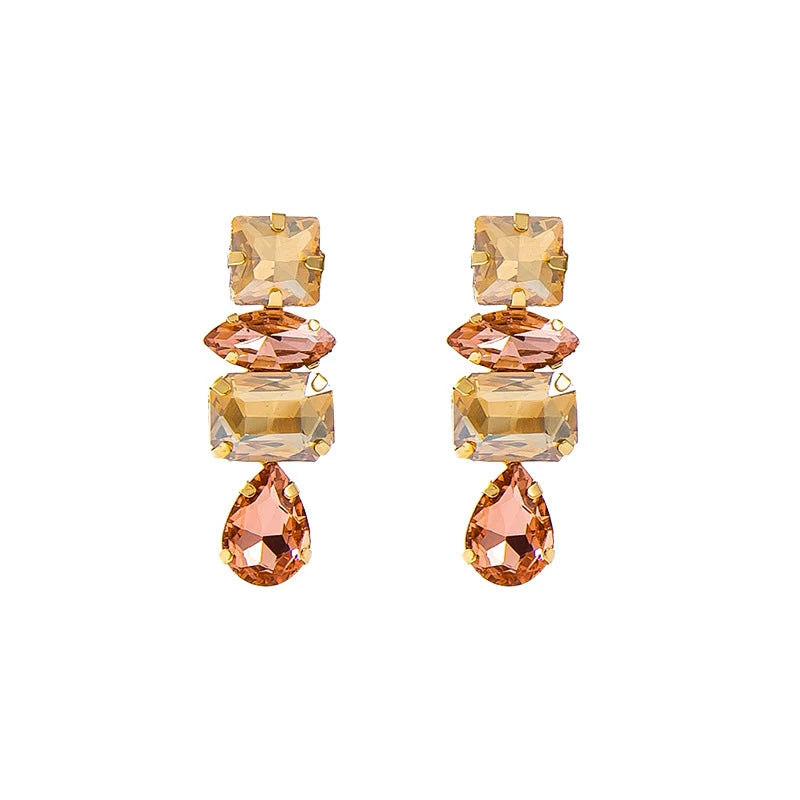 Brinco Maxi Cristal Champagne Rosé