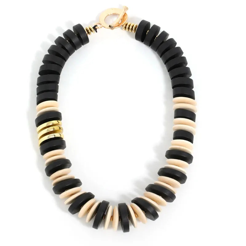 Colar Boho Fashion com Contas Grandes Feito à Mão