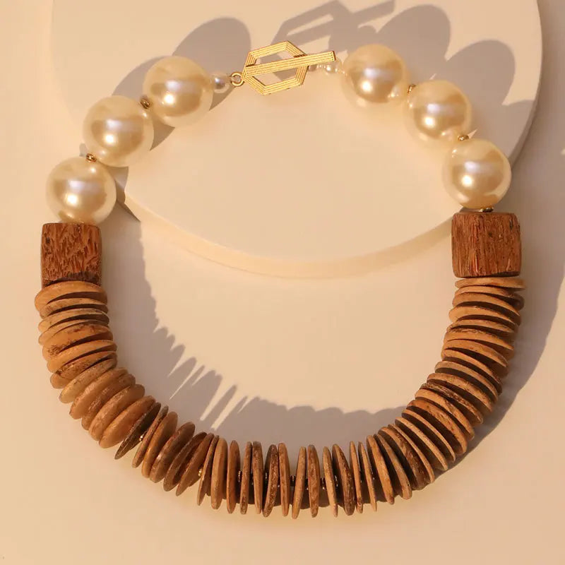 Colar Essência da Terra – Coco e Pérolas Naturais | By Mireva