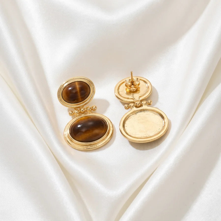 Conjunto de Joias Olho de Tigre Dourado