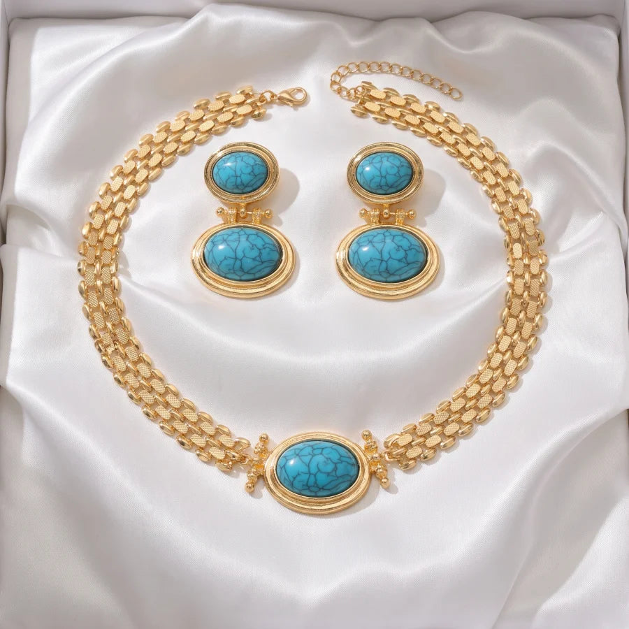 Conjunto de Joias Olho de Tigre Dourado