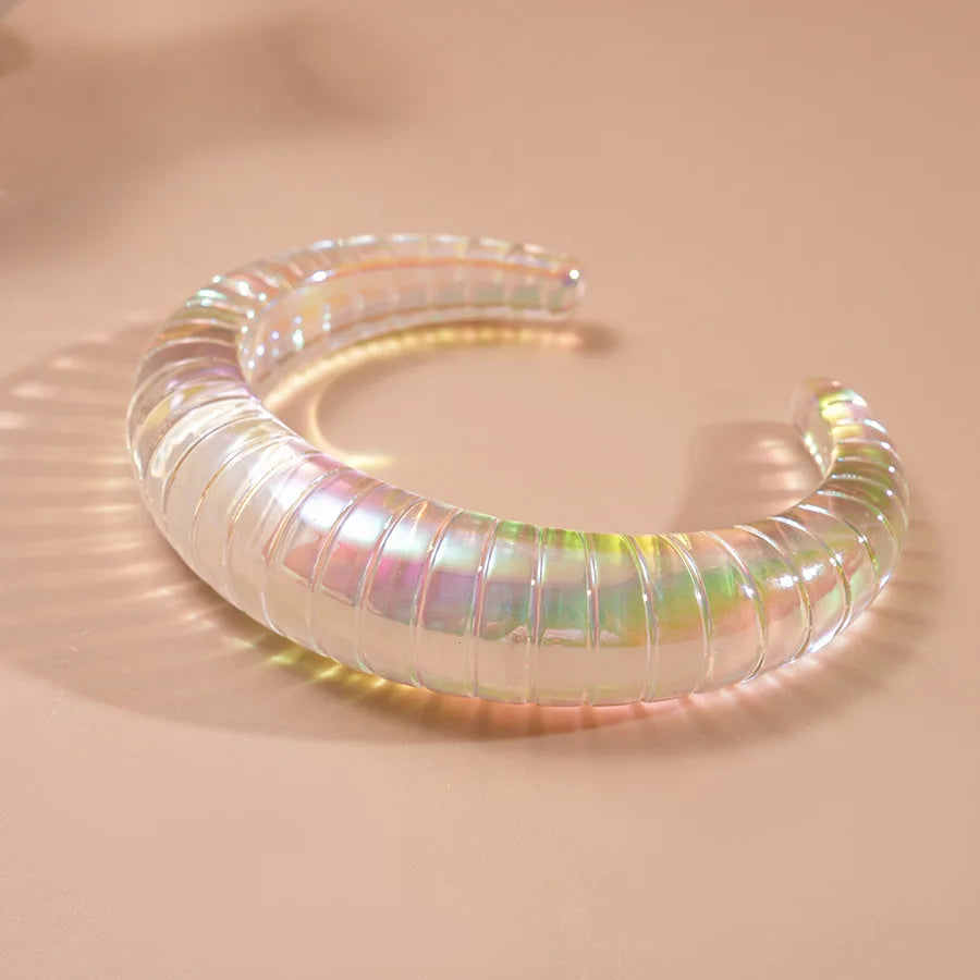 Pulseira Cuff Iridescente Transparente | By Mireva